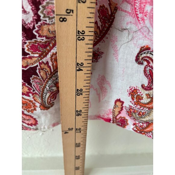 Ariat Womens Paisley Cotton Shirt Pink Red Floral Print Western Cowgirl - Picture 6 of 9